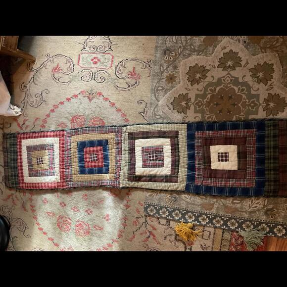 Handcrafted Patchwork Table Runner - Rustic Plaid Design - Picture 2 of 7